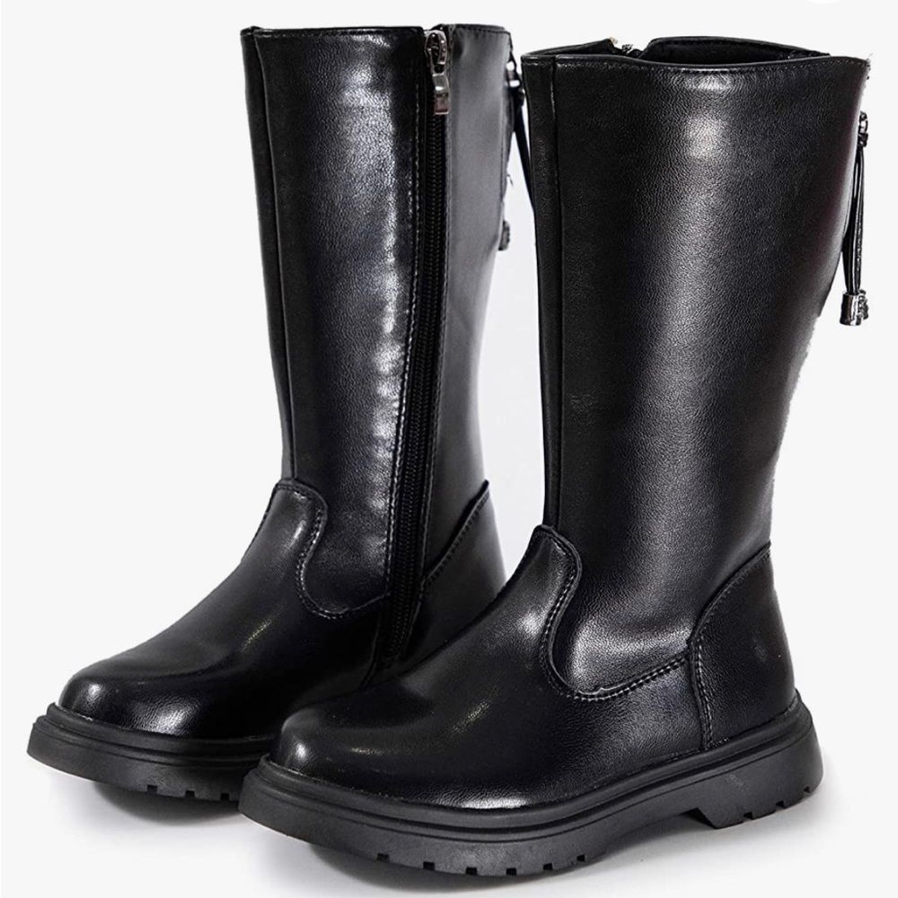 Girls Black Zip-up Boots 12.5 Like New